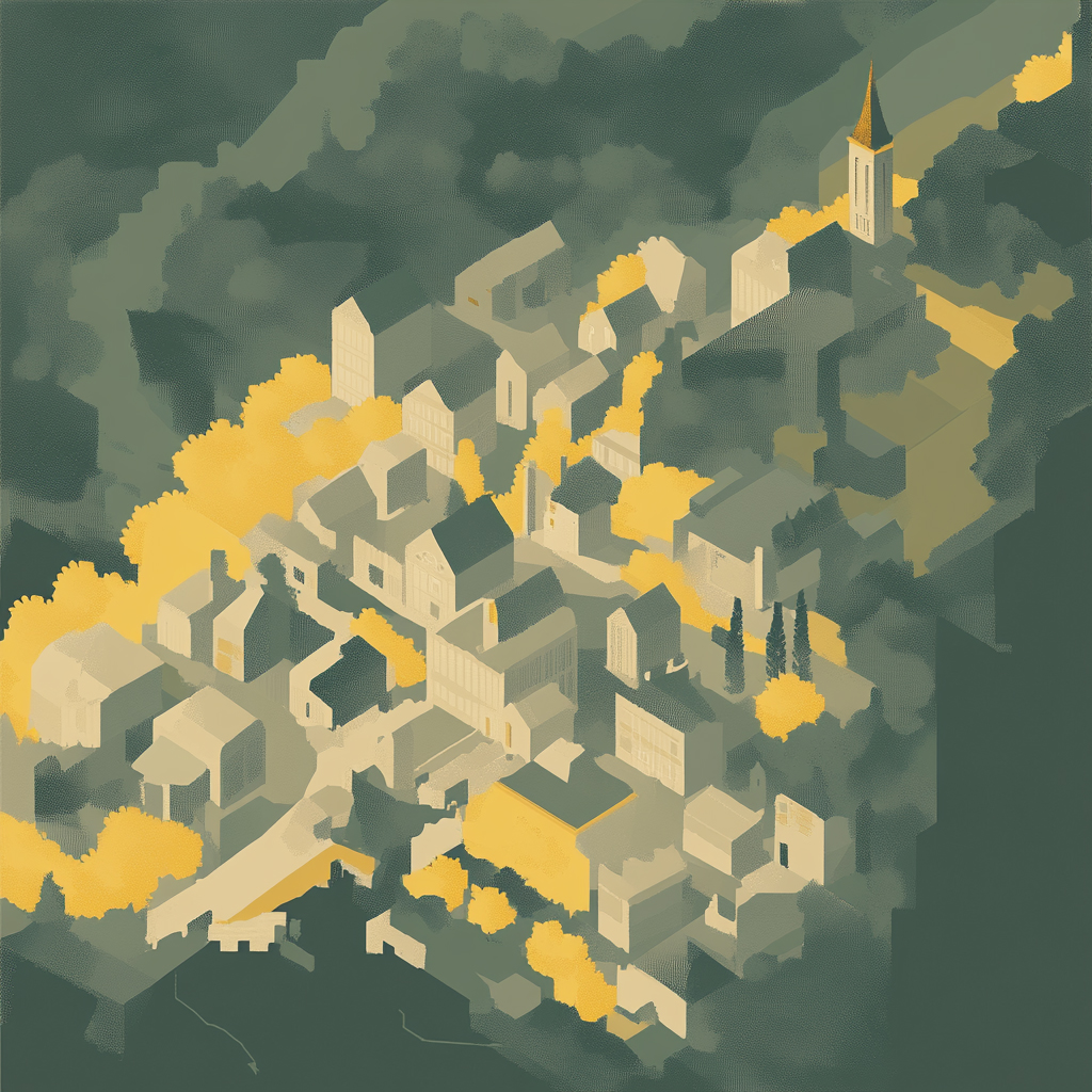 sref 912 | a town