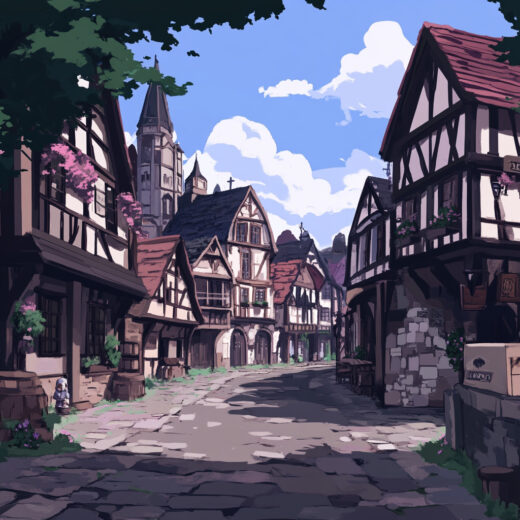 sref 917 | a town