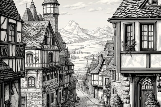 sref 918 | a town