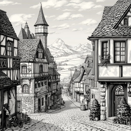 sref 918 | a town