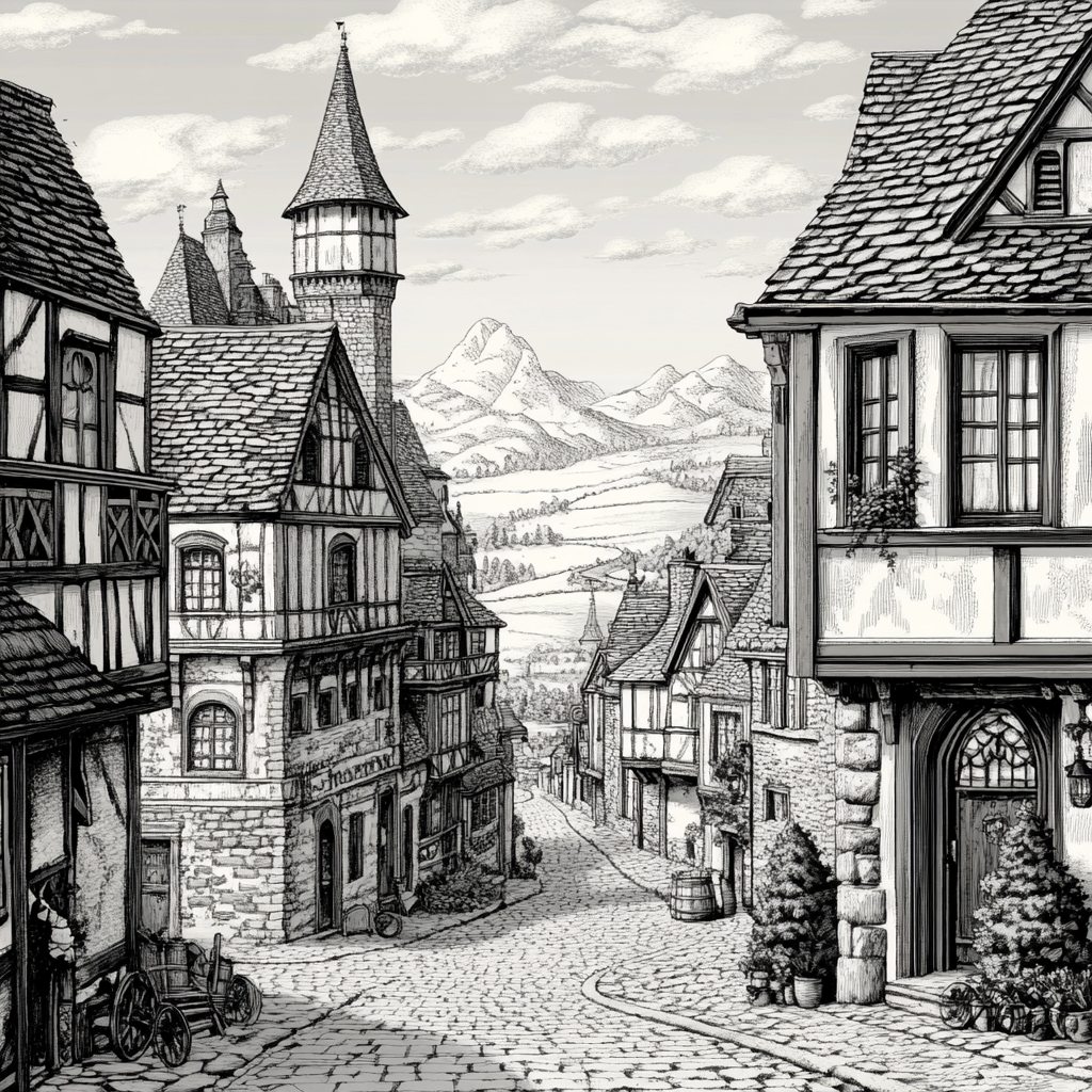 sref 918 | a town
