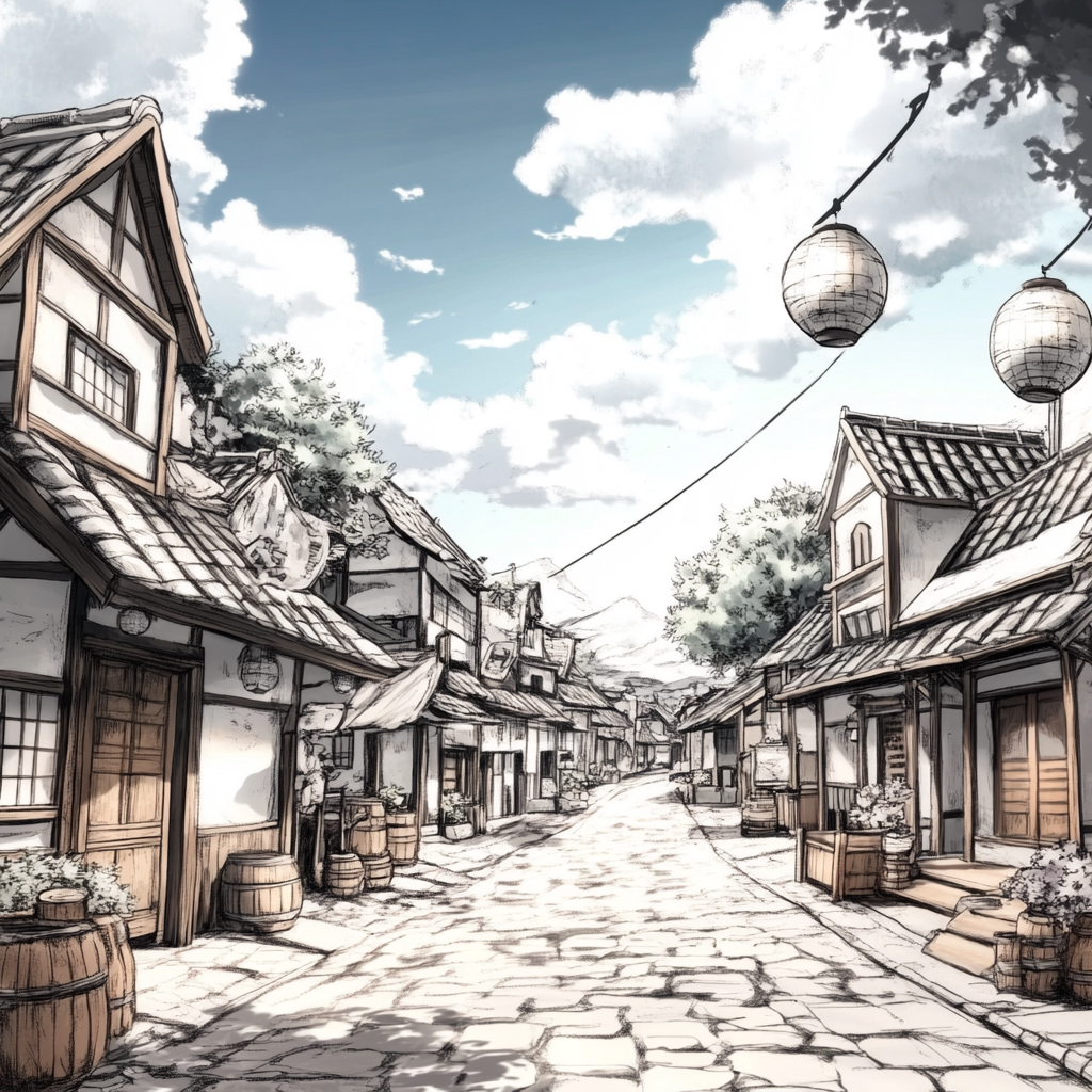 sref 938 | a town